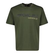 Groene Khaki T-shirt Grenoble Collectie Moncler , Green , Heren