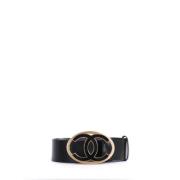 Pre-owned Leather belts Chanel Vintage , Black , Dames