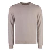 Luxe Cashmere Sweater met Geribbelde Randen Malo , Beige , Heren