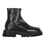 Lug Sole Enkellaarzen Love Moschino , Black , Dames