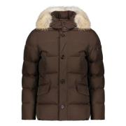 Bontgevoerde capuchonparka Moorer , Green , Heren