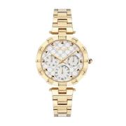 Gouden Roestvrij Stalen Kwarts Analoog Horloge Police , Yellow , Dames