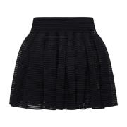 Uitlopende Zwarte Rok Elastische Tailleband Alaïa , Black , Dames