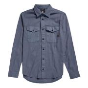 Slim Fit Overhemd Lange Mouw G-star , Blue , Heren