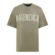 Tape Type T-Shirt Balenciaga , Green , Heren