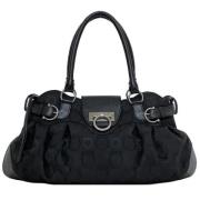 Pre-owned Canvas handbags Salvatore Ferragamo Pre-owned , Black , Dame...