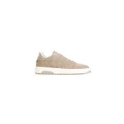 Leren Sneaker met Textiel Voering Nubikk , Beige , Heren