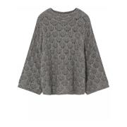 Turtle Knit Trui met Wijde Mouwen Gustav , Gray , Dames