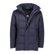 Donkerblauwe winterjas Hugo Boss , Blue , Heren