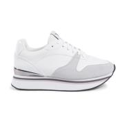 Witte luxe sneaker met rubberen zool 19v69 Italia , White , Dames