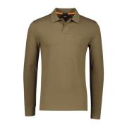 Bruine Slim Fit Polo Lange Mouw Hugo Boss , Green , Heren