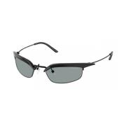 Rechthoekige zonnebril zwart metalen frame Prada , Black , Dames