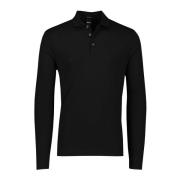 Zwarte polo met lange mouwen Hugo Boss , Black , Heren