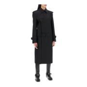 Zijden twill double-breasted trenchcoat Burberry , Black , Dames