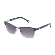 Blauwe Metalen Frame Dames Zonnebril Carolina Herrera , Blue , Dames