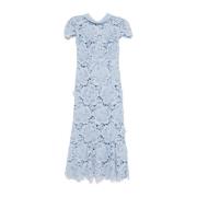 Bloemen Kant Midi Jurk Self Portrait , Blue , Dames