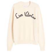 Geborduurde Jersey Sweater Valentino , Beige , Heren