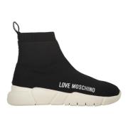 Gebreide Sok-achtige Sneakers Love Moschino , Black , Dames