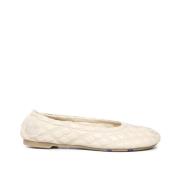 Leren Ballerina Flats met Gewatteerd Ontwerp Burberry , Beige , Dames