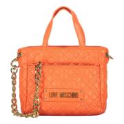 Gewatteerde Handtas met Afneembare Clutch Love Moschino , Orange , Dam...