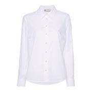 Witte Poplin Button-Up Overhemd Tory Burch , White , Dames