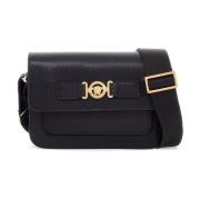 Medusa Biggie Leren Schoudertas Versace , Black , Heren