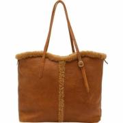 Zachte Koperen Leren Tote Tas India Claris Virot , Orange , Dames