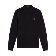 Lange Mouw Tennis Polo Shirt Fred Perry , Black , Heren