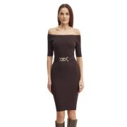 Elegante Rekbare Jurk met Raglanmouwen Guess , Brown , Dames