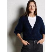 Marine Mohair Wol Zijde Vest Des Petits Hauts , Blue , Dames