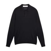 Gebreid poloshirt in zwart Golden Goose , Black , Heren