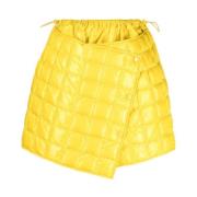 Gewatteerde Asymmetrische Rok Geel Logo Moncler , Yellow , Dames