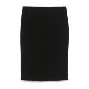 Midi Rokken in Zwart Gonna Stijl N21 , Black , Dames