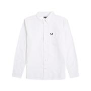 Gestreept katoenen overhemd met lange mouwen Fred Perry , White , Here...