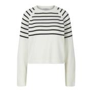 Chique Raglan Pullover met Strepen Riani , White , Dames