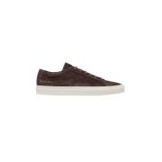 Minimalistische Gewaxte Suède Sneaker Grijs Common Projects , Brown , ...