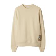 Ruitpatroon Crew Neck Sweater Burberry , Beige , Heren