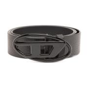 Ovale D Logo Riem Diesel , Black , Heren