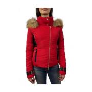 Rode Parka Jas met Wasbeer Bont Fracomina , Red , Dames