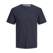 Zachte Linnen Blend T-shirt Effen Jack & Jones , Blue , Heren