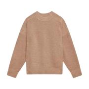 Taupe Gebreide Crewneck Trui Merino Wol Isabel Marant , Beige , Heren