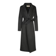 Zwarte Wollen Jas Elegante Stijl Blanca Vita , Black , Dames