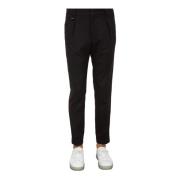 Zwarte Stoffen Broek Stijlvol Model Paolo Pecora , Black , Heren