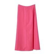 Fuchsia Taffeta Lange Rok Moschino , Pink , Dames