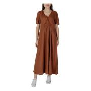 Linnen Viscose Jurk voor Dames Lente/Zomer b.young , Brown , Dames