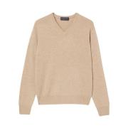 Wol-Kasjmier V-hals trui Brooks Brothers , Beige , Heren