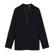 Navy Blauw Wollen Blazer Nn07 , Blue , Heren