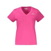 Rosa Katoenen Tops T-Shirt Kappa , Pink , Dames