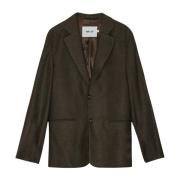 Getailleerde wollen blazer jas Nn07 , Brown , Heren