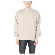 Herfst/Winter Mannen Hoodless Sweatshirt Calvin Klein Jeans , Beige , ...